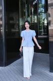  Áo kiểu sọc tay phồng phối bèo ngực 