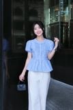  Áo kiểu sọc tay phồng phối bèo ngực 