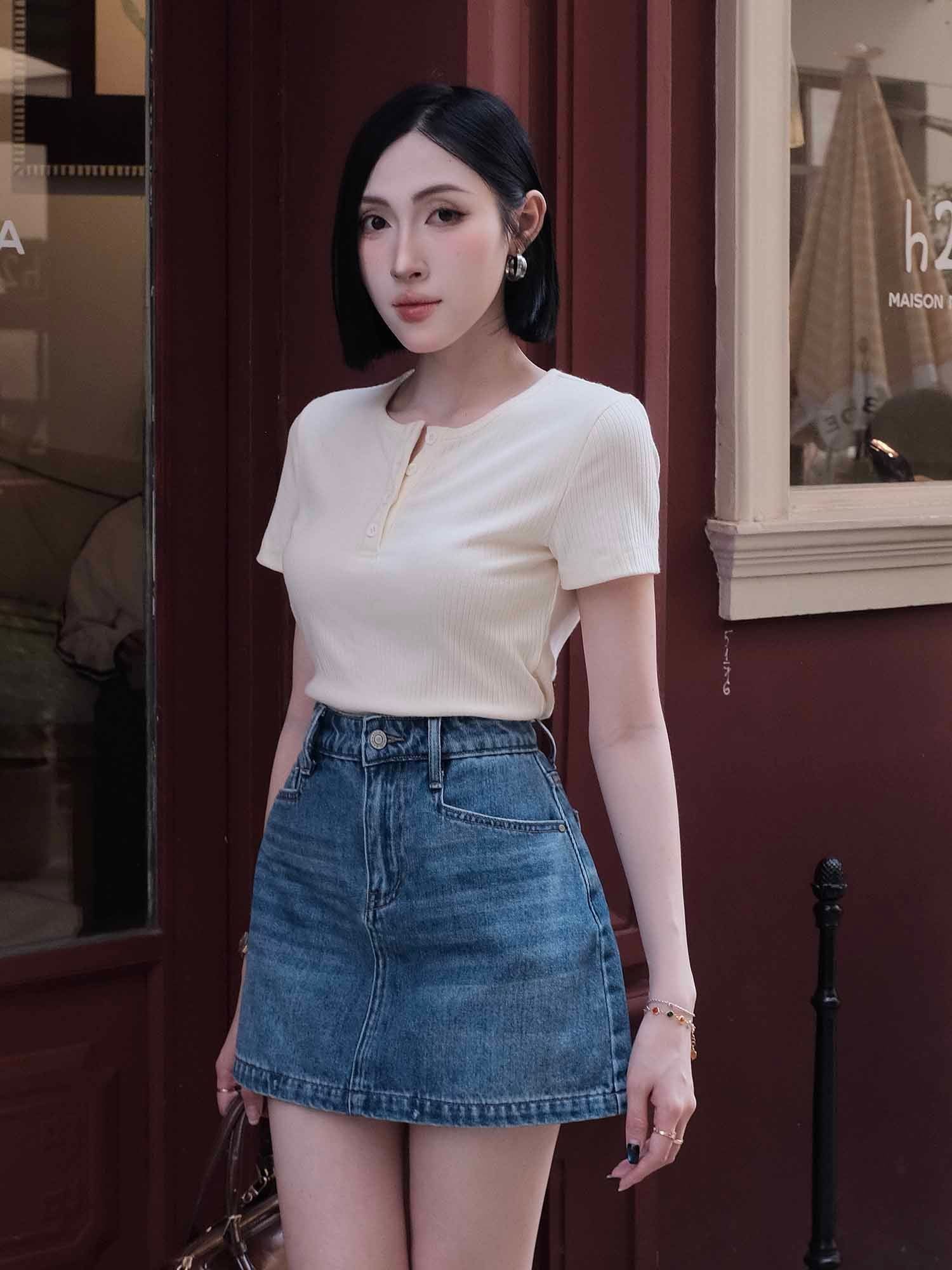 Chân váy Jean ngắn 