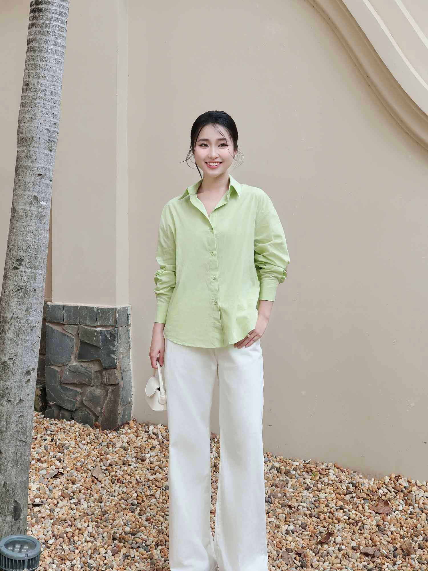  Áo sơ mi cơ bản form rộng 