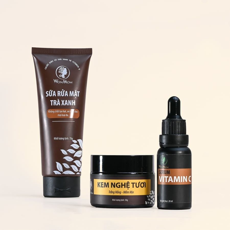 Combo dưỡng trắng da mặt tặng sữa rửa mặt