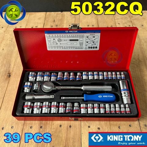 Bộ tuýp 39 chi tiết Kingtony 5032CR loại 1/4 và 3/8 inch, hệ mét và hệ inch