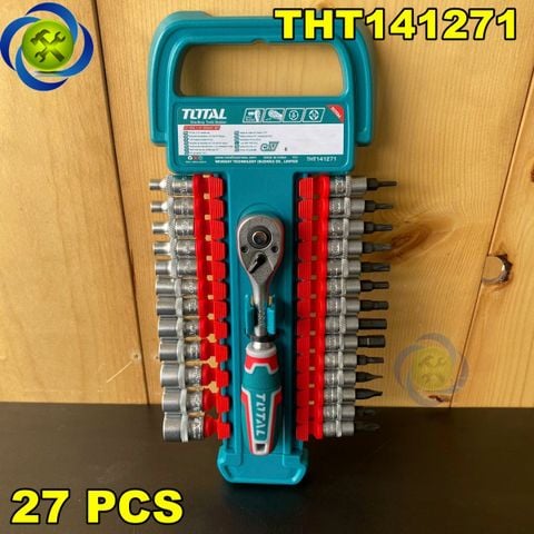 Bộ Cần Tự Động Và Khẩu 1/4 TOTAL THT141271 Gồm 27 Chi Tiết