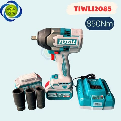 Máy Siết Bulong 850Nm Total TIWLI2085 Sử Dụng Pin 20V Bao Gồm 2 Pin và 1 Sạc