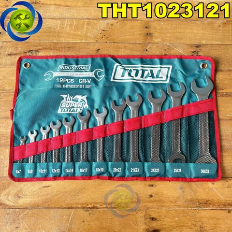 Bộ Cờ Lê Hai Đầu Miệng TOTAL THT1023121 Gồm 12 Chi Tiết (6-32mm)