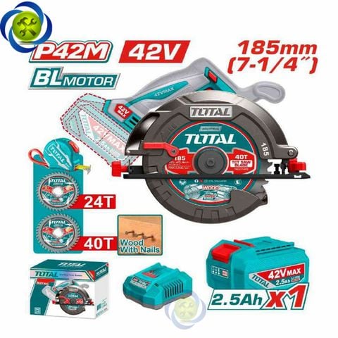 Máy cưa đĩa tròn TOTAL TSLI4218511 không chổi than dùng pin 42V