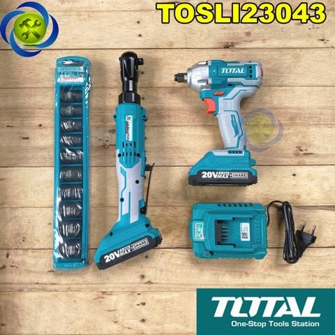 Bộ Combo 2 Máy Siết Bulong Và Bulong Góc Dùng Pin 20V TOTAL TOSLI23043