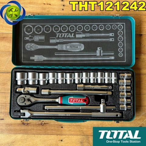 Bộ Tuýp 24 Chi Tiết Total THT121242 (10-32mm) Loại Tuýp 6 Cạnh
