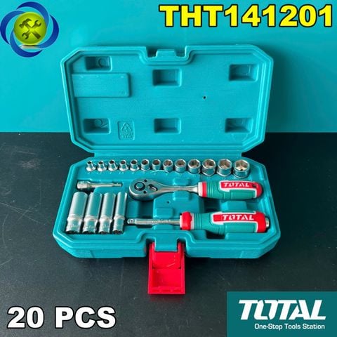 Bộ Tuýp 20 Chi Tiết Đầu 1/4 TOTAL THT141201