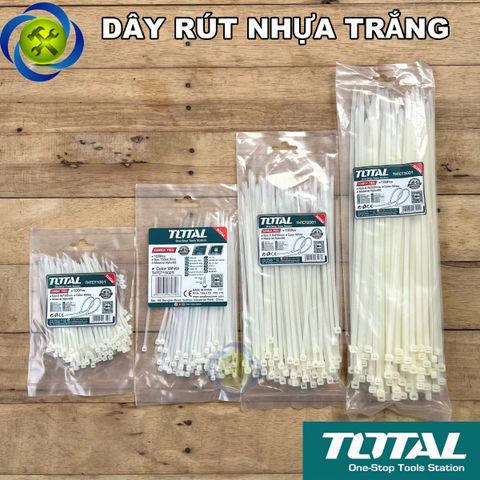 Dây Rút Nhựa Trắng TOTAL nhiều kích thước (100 cái)