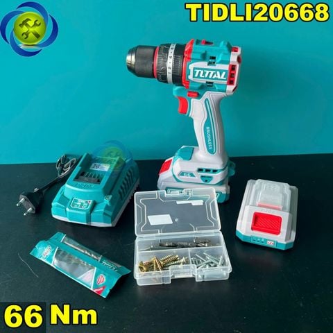 Máy Khoan Búa Lực Siết 66Nm Dùng Pin 20V TOTAL TIDLI20668 CÓ PIN SẠC