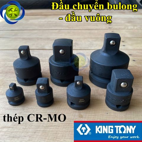 Đầu chuyển bulong KINGTONY đầu vuông thép đen CR-MO chịu lực dùng cho máy nhiều kích thước 1/4