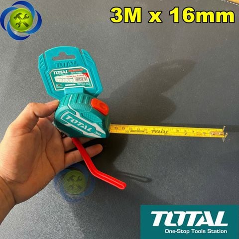 Thước Cuộn 3 Mét Total TMT126231 (3 Mét x 16mm) (Hệ Mét Và Inch)