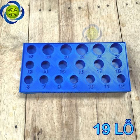 Đế nhựa để đầu tuýp 3/8 (số 6-24mm) 3D-38MR0624 kích thước 230 x 110 x 25mm màu xanh