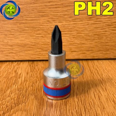 Đầu tuýp 1/2 mũi vít bake PH2 8mm Kingtony 402102 NO.2