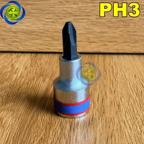 Đầu tuýp 1/2 mũi vít bake PH3 8mm Kingtony 402103 NO.3