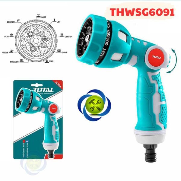 Vòi Phun Xịt Tưới Cây Total THWSG6091 Bằng Nhựa Có 9 Kiểu Phun