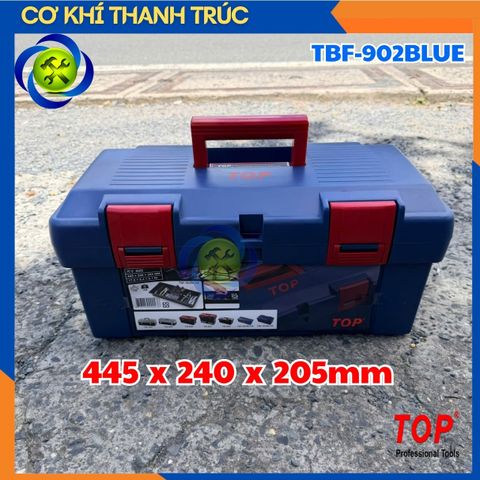 Thùng Đựng Đồ Nghề Nhựa TOP TBF-902BLUE 445 x 240 x 205mm Khóa Nhựa