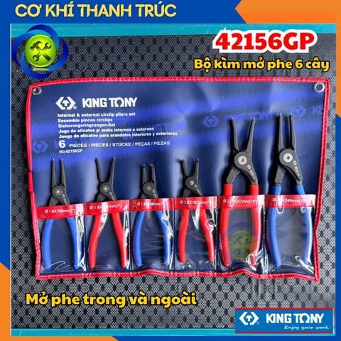 Bộ kìm mở phe 6 cây Kingtony 42156GP mở phe trong và ngoài