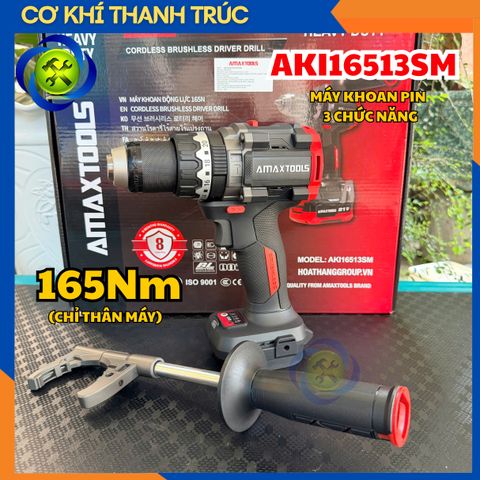 Máy Khoan Pin 165Nm 3 Chức Năng AMAXTOOLS AKI16513SM (Chỉ Thân Máy)