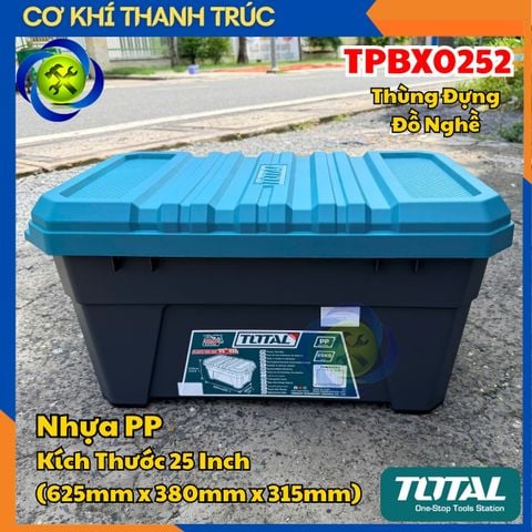 Thùng Đựng Đồ Nghề Nhựa PP TOTAL TPBX0252 Kích Thước 25 Inch (625mm x 380mm x 315mm)