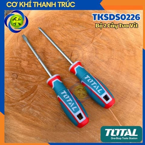 Bộ 2 Cây Tua Vít TOTAL TKSDS0226 Cánh Xanh Đỏ