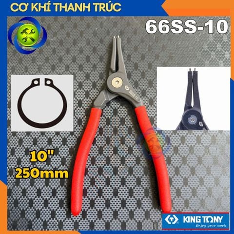 Kìm mở phe ngoài mũi thẳng Kingtony 66SS-10 kích thước 10inch/250mm