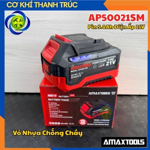 Pin 5A.h Amaxtools AP50021SM Điện Áp 21V Vỏ Nhựa Chống Cháy
