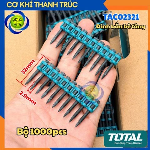 Bộ 1000pcs đinh bắn bê tông 32x2.9mm TOTAL TAC02321