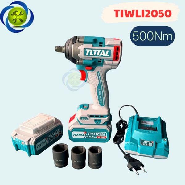 Máy Siết Bulong 500Nm Total TIWLI2050 Sử Dụng Pin 20V Bao Gồm 2 Pin và 1 Sạc
