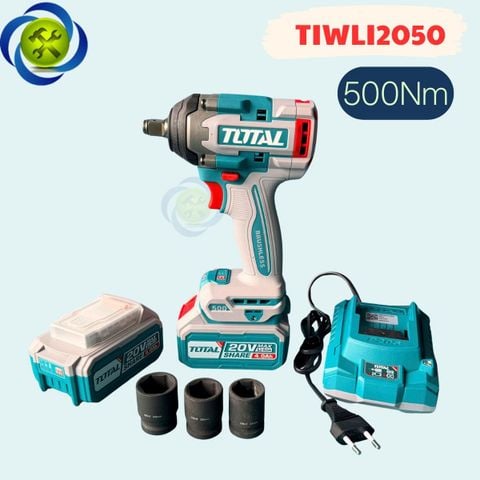 Máy Siết Bulong 500Nm Total TIWLI2050 Sử Dụng Pin 20V Bao Gồm 2 Pin và 1 Sạc