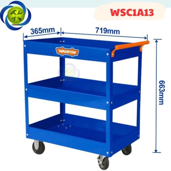 Xe Đẩy Dụng Cụ 3 Tầng Wadfow WSC1A13 Kích Thước 719mm x 365mm x 663mm