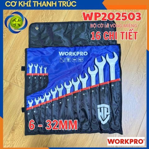 Bộ Cờ Lê Vòng Miệng Workpro WP202503 6-32mm (16 Chi Tiết)