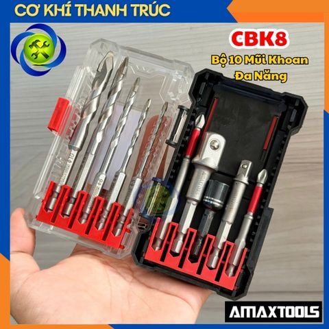 Bộ 10 Mũi Khoan Đa Năng AMAXTOOLS CBK8