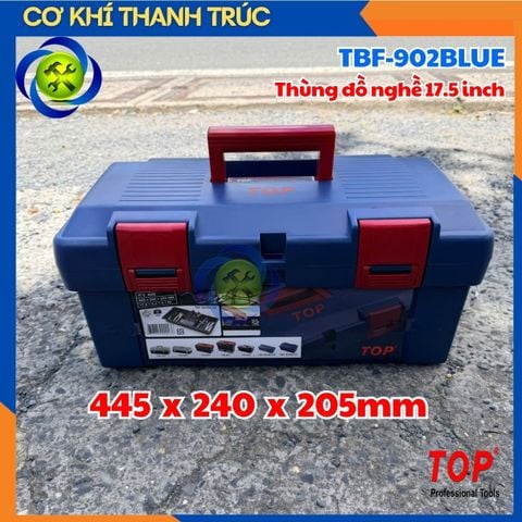 Thùng Đựng Đồ Nghề Nhựa TOP TBF-902BLUE 445 x 240 x 205mm Khóa Nhựa