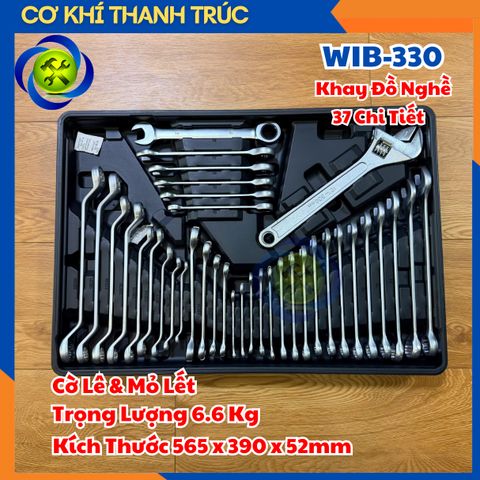 Khay Đồ Nghề 37 Chi Tiết (Cờ Lê,Mỏ Lết) WIB-330 Kích Thước 565 x 390 x 52mm Trọng Lượng 6.6 Kg