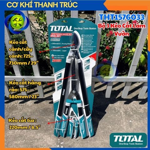 Bộ 3 Kéo Cắt Làm Vườn TOTAL THT1576033