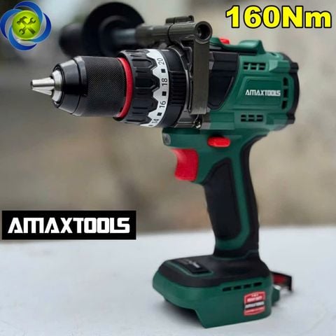 Máy Khoan Pin 160Nm AMAXTOOLS AKI16013GSM Ba Chức Năng Đầu 13mm Không Chổi Than (chỉ thân máy)