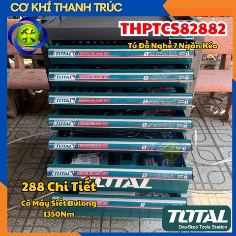 Tủ Đồ Nghề 7 Ngăn Kéo 288 Chi Tiết Total THPTCS82882 Có Máy Siết Bulong 1350Nm
