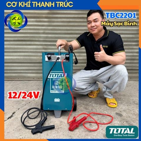 Máy Sạc Bình Điện Ăc Qui TOTAL TBC2201 Điện áp sạc 12V/24V Dung Lượng Bình 70-300Ah