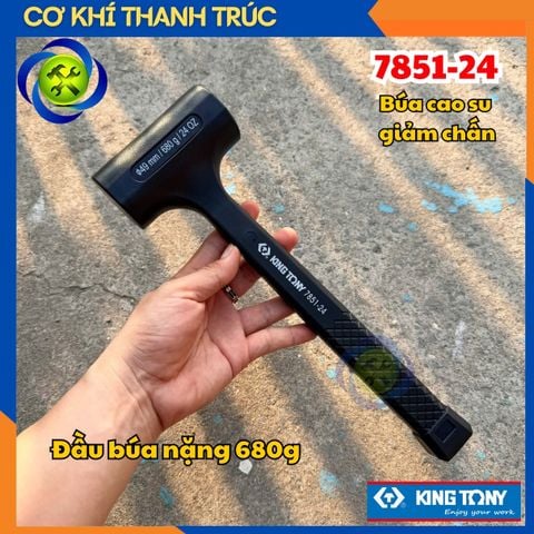 Búa cao su giảm chấn Kingtony 7851-24 đầu búa nặng 680g