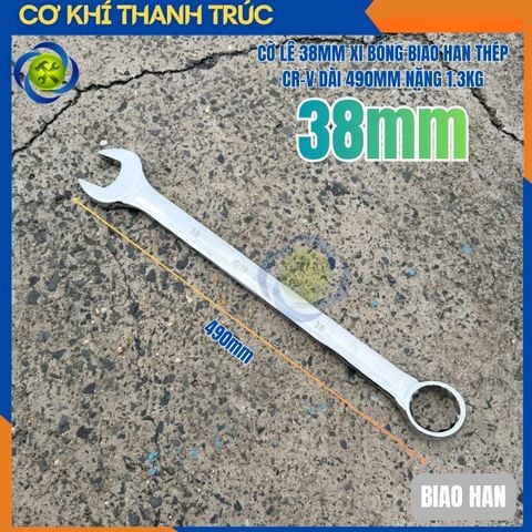 Cờ Lê 38mm Xi Bóng BIAO HAN Thép CR-V Dài 490mm Nặng 1.3kg