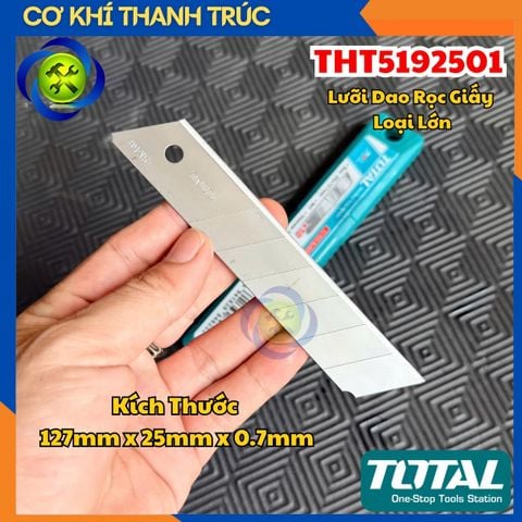 Lưỡi Dao Rọc Giấy Loại Lớn TOTAL THT5192501 Kích Thước 127mm x 25mm x 0.7mm