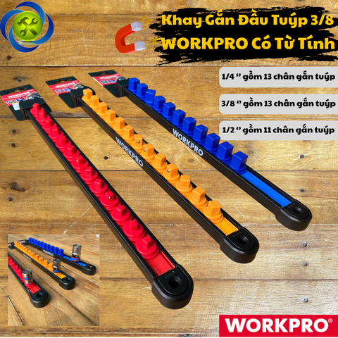 Khay Nhựa Workpro Gắn Đầu Tuýp Đế Có Từ Tính Có Nhiều Cỡ 1/4 , 3/8 , 1/2