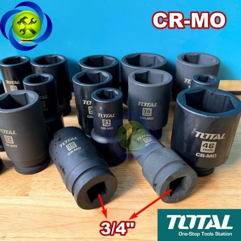 ( Size Lẻ) Đầu Tuýp Đen Dài Loại 3/4 Total THHISD34L Dài 90mm Thép Cr-Mo