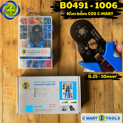Bộ Kìm Bấm Cos Vuông 6 Cạnh C-mart B0491-1006