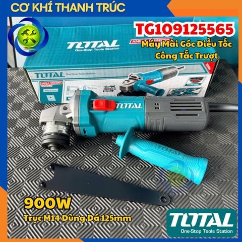 Máy Mài Góc Điều Tốc Công Tắc Trượt 900W Total TG109125565 Trục M14 Dùng Đá 125mm