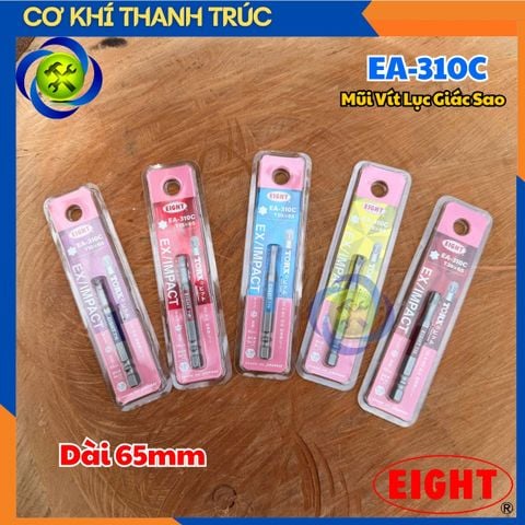 (Size Lẻ) Mũi Vít Lục Giác Sao Dài 65mm EIGHT EA-310C Made In Japan