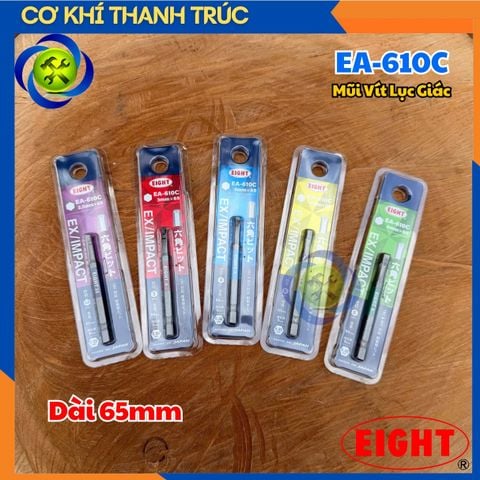(Size Lẻ) Mũi Vít Lục Giác Dài 65mm EIGHT EA-610C Made In Japan