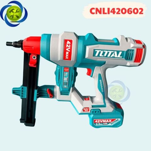 Máy bắn đinh bê tông TOTAL TCNLI420602 không chổi than dùng pin 42V